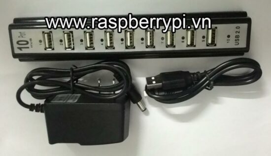 USB Hub 10 Port - Có nguồn riêng 5V 2A