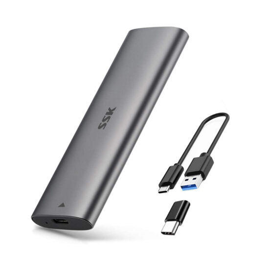 SSK M.2 SATA SSD Box - USB 3.1 Gen 2 Type-C M2 SATA NGFF