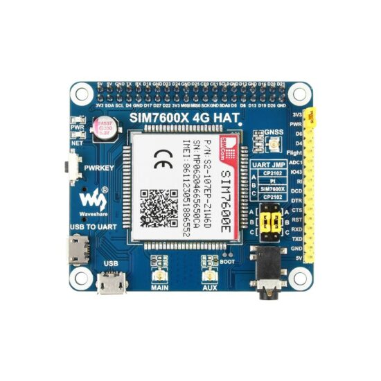 Module SIM7600E LTE Cat-1 HAT Raspberry Pi, 3G/2G/GNSS - Ảnh 4