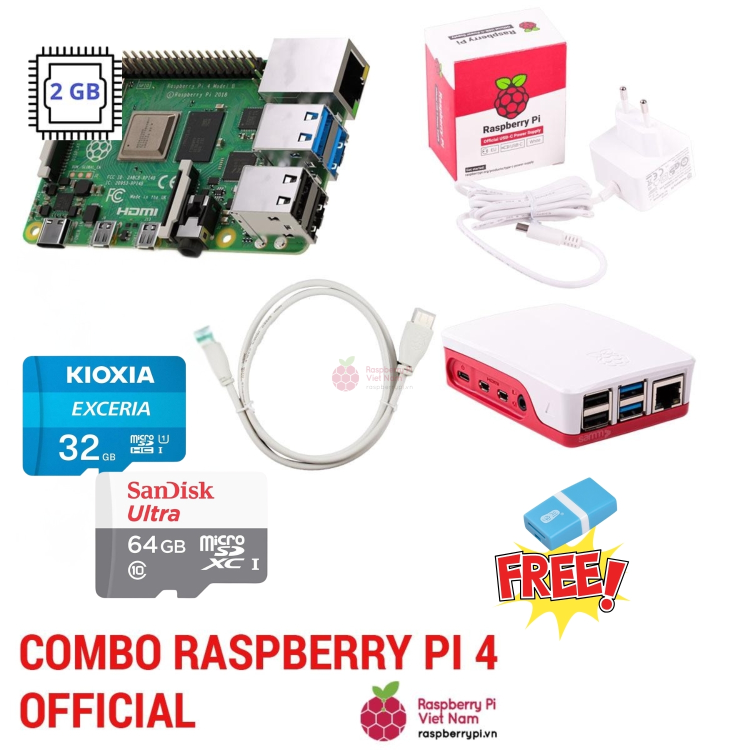 Combo Raspberry Pi 4 Official