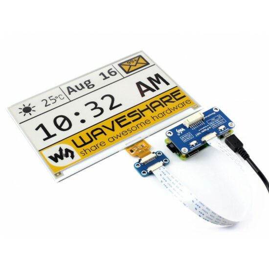 Màn hình E-Ink 7.5inch HAT - 640x384 pixel cho Raspberry Pi, ba màu vàng/đen/trắng - Ảnh 4