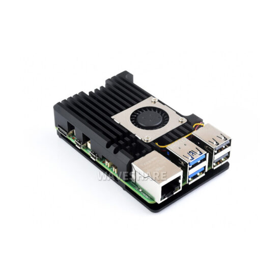 Vỏ hợp kim nhôm (H) Raspberry Pi 5 kèm quạt làm mát hỗ trợ điều tốc