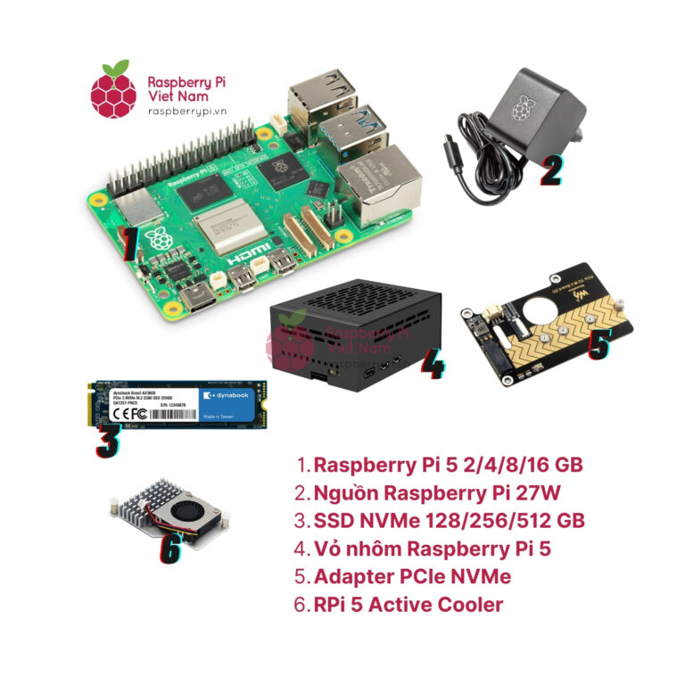 Raspberry Pi 5 Super Computer Kit - Miễn phí cài hệ điều hành