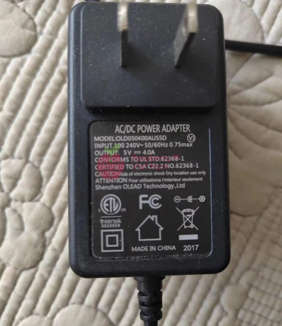 Bộ chuyển đổi điện 5V 4A - Chân cắm 5.5×2.5mm